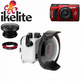 IKELITE essential pack housing with Fisheye Dome FCON-T02 and OM SYSTEM TG7
