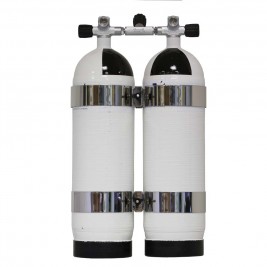 Bi-Bottle Carbondive - 12L 2024 - 300 bars with central isolation valve and stainless steel straps
