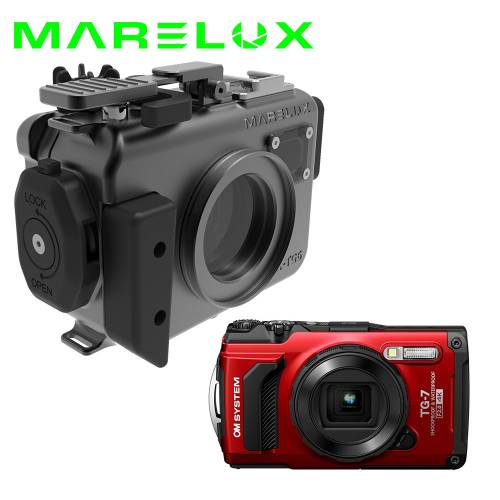 Carcasa MARELUX para OLYMPUS TG6 y TG7 con cámara OLYMPUS TG7 Carcasa MARELUX para OLYMPUS TG6 y TG7 con cámara OLYMPUS TG7