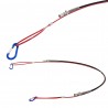Anti-whipe cable for high pressure compressure and breathing air compressor.